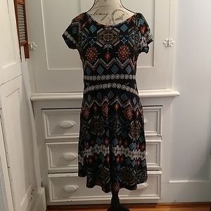 5th &Love print knit dress Sz L